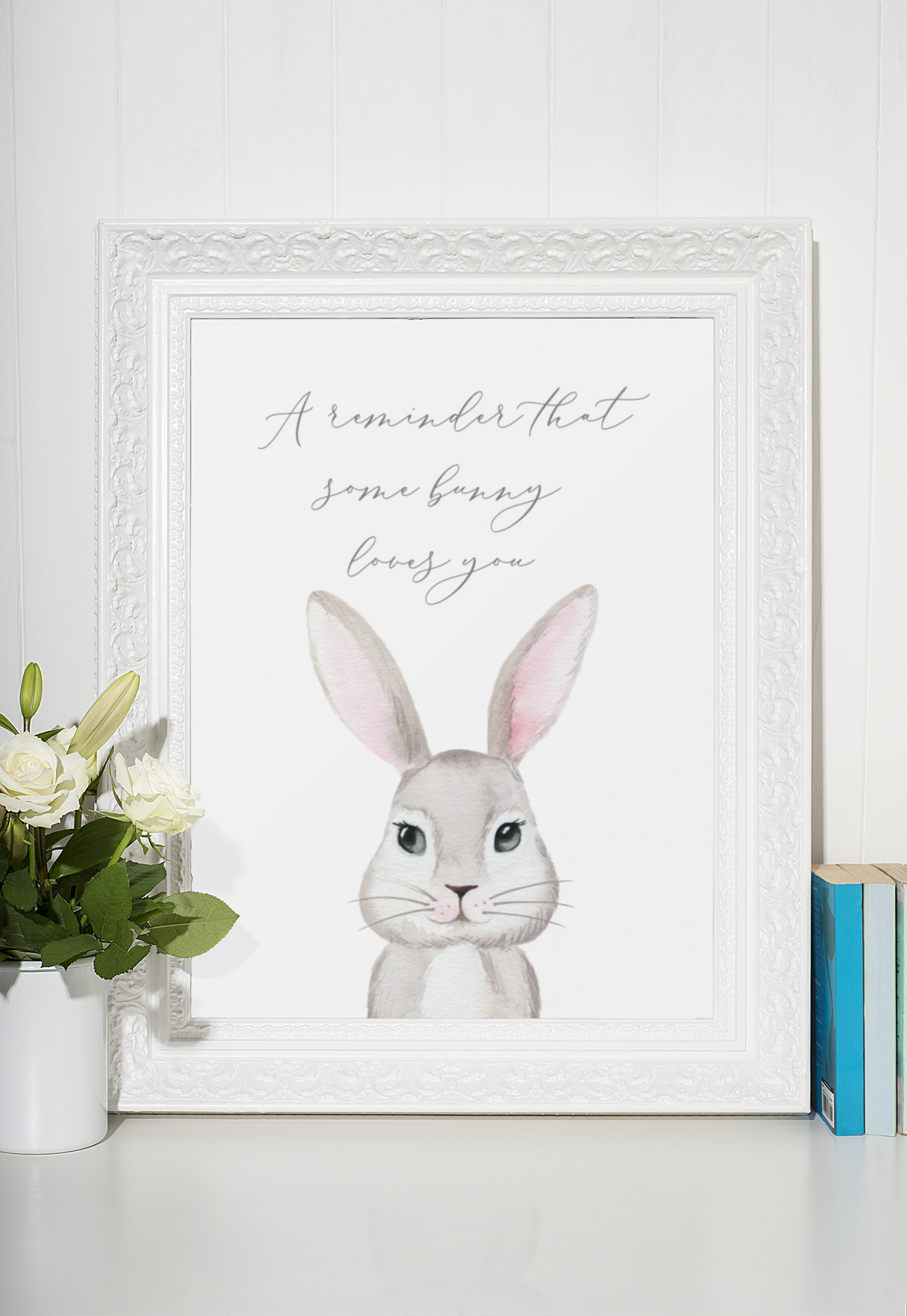 A Reminder That Some Bunny Loves You Spring Easter Seasonal Wall Home Decor Print by WinsterCreations™ Official Store