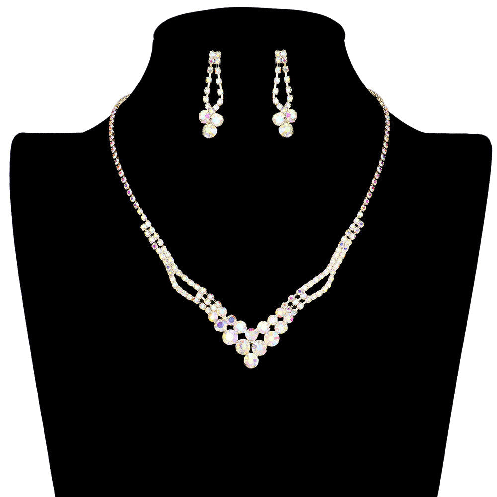 Bubble Stone Accented Rhinestone Necklace by Madeline Love