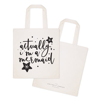 Actually, I'm a Mermaid Cotton Canvas Tote Bag by The Cotton & Canvas Co.