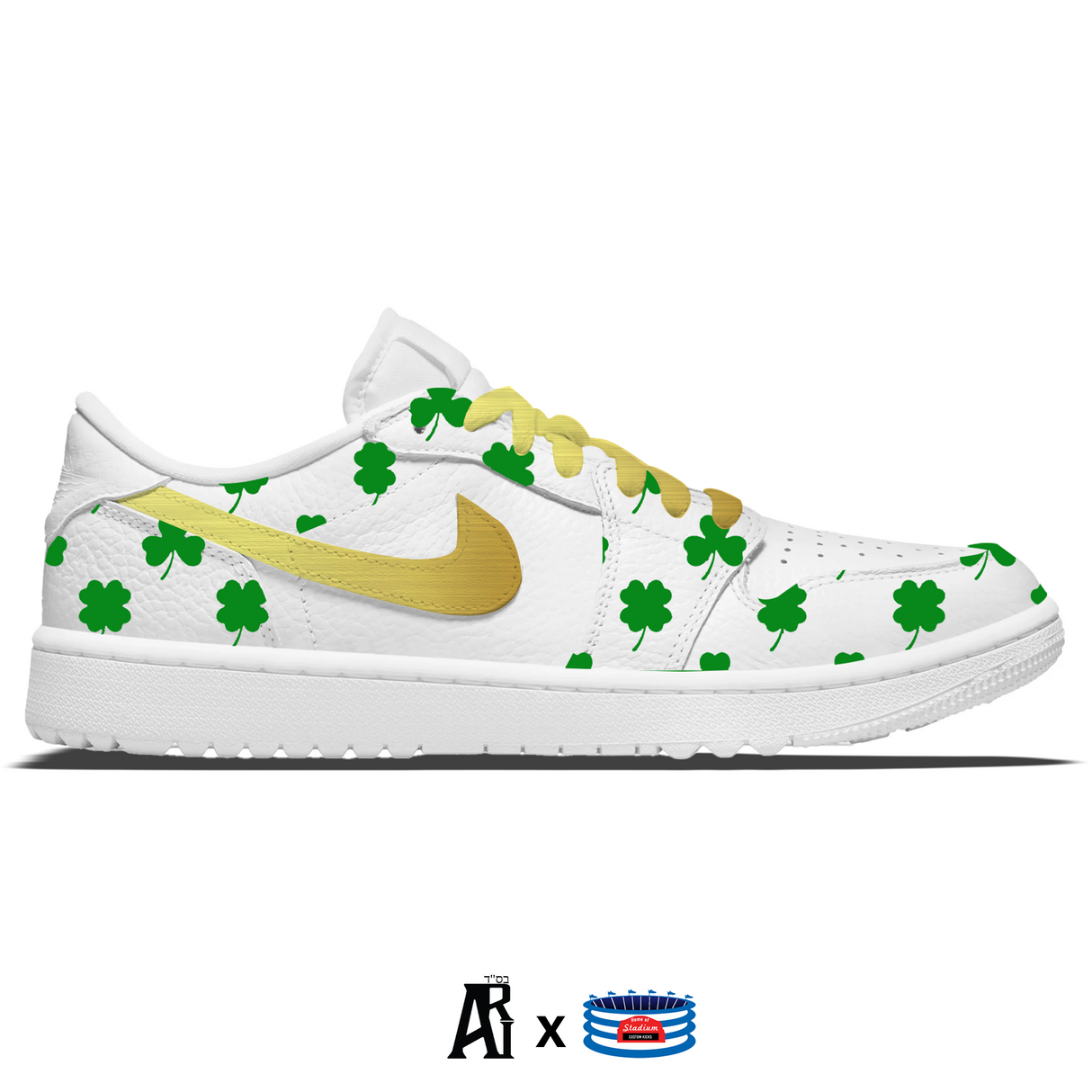 "Clovers" Jordan 1 Golf Shoes by Stadium Custom Kicks