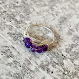 Amethyst Crystal Wire Ring by Salt and Sparkle