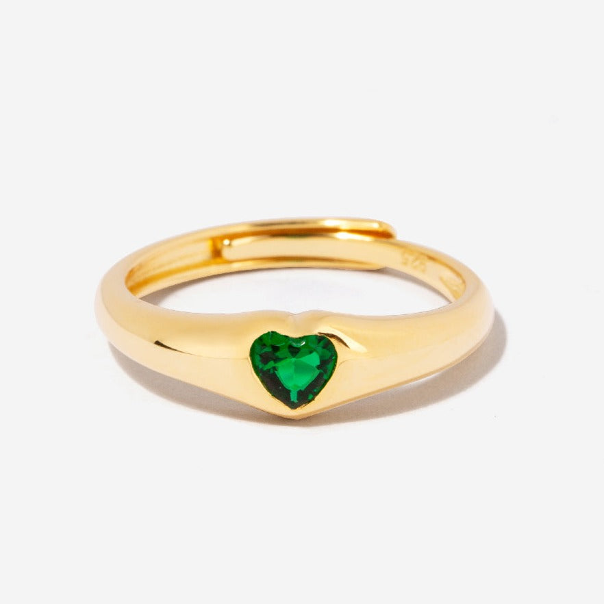 Amia Emerald Dome Ring by Little Sky Stone