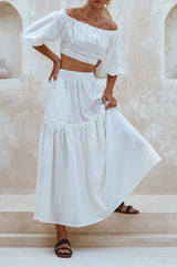 Annabelle Boho Linen Maxi Skirt by ELF