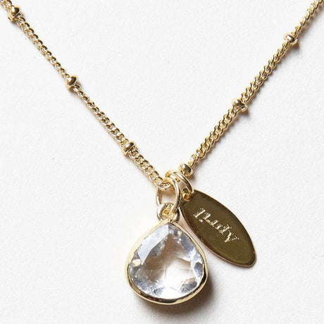 April Herkimer Diamond Birthstone Necklace by Tiny Rituals