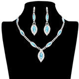 Marquise Stone Accented Rhinestone Necklace Earring Set by Madeline Love