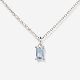 Birthstone Silver Necklace - March by Little Sky Stone