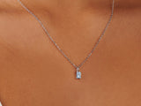 Birthstone Silver Necklace - March by Little Sky Stone