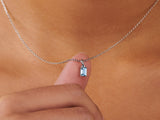 Birthstone Silver Necklace - March by Little Sky Stone