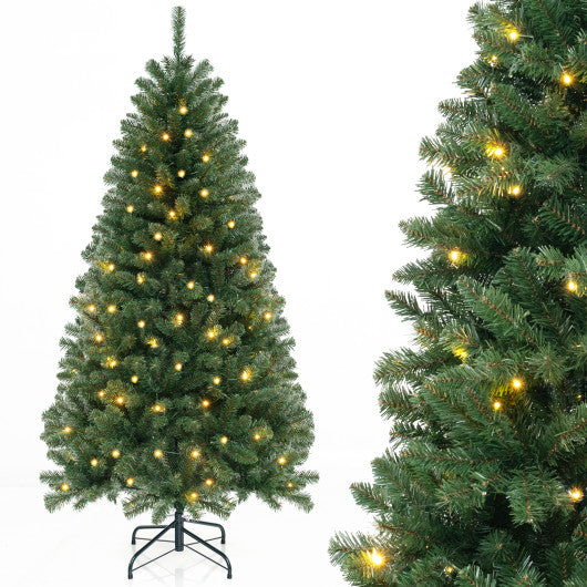 6/7/8 FT Artificial Christmas Tree with 568/830/1182 Branch Tips and 200/250/400 Warm White LED Lights-M