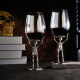 Stemmed Skeleton Wine Glass | Set of 2 | 19oz Halloween Skeleton Glasses 10" H, Goth Gifts, Skeleton Gifts, Skeleton Decor, Spooky Wine Gift Set, Perfect for Halloween Themed Parties by The Wine Savant