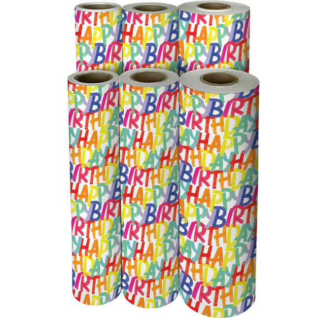 Rainbow Birthday Gift Wrap by Present Paper