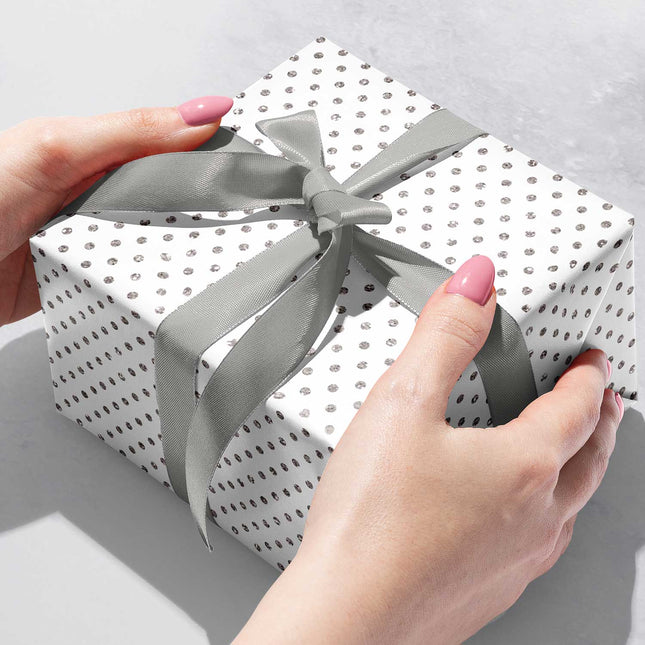Holographic Silver Dots Gift Wrap by Present Paper