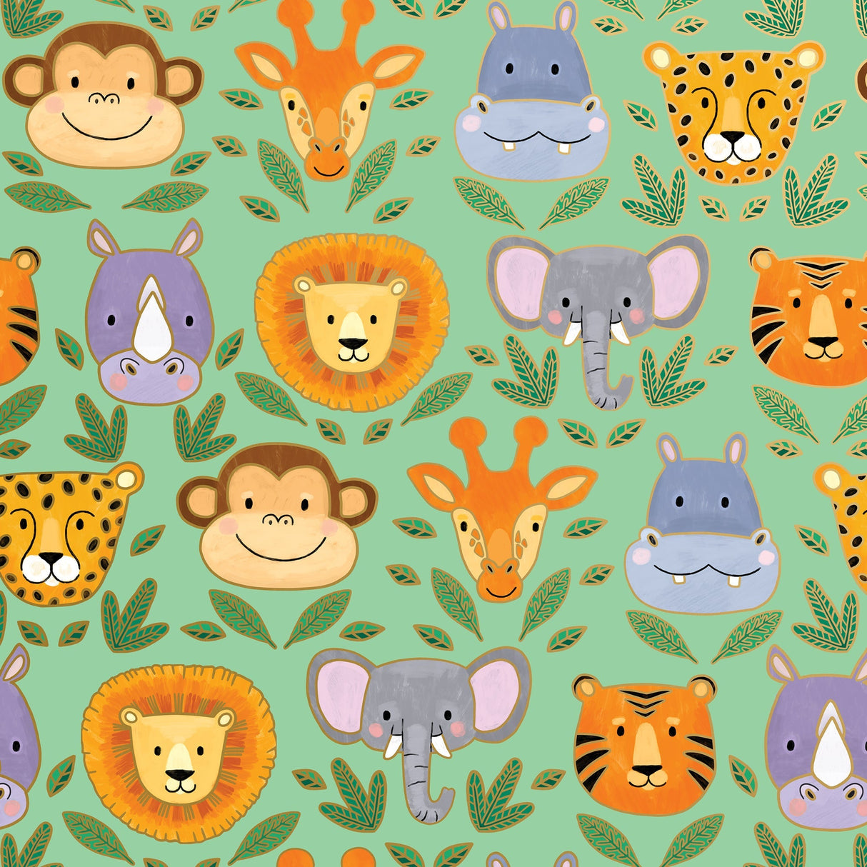 Jungle Animals Baby Gift Wrap by Present Paper