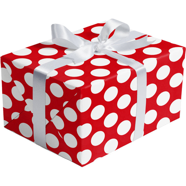 Two-Sided Red Dot Stripe Gift Wrap by Present Paper