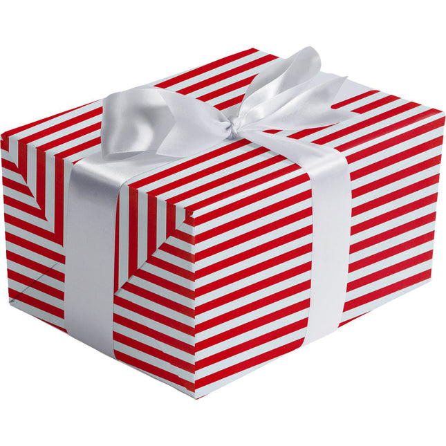 Two-Sided Red Dot Stripe Gift Wrap by Present Paper