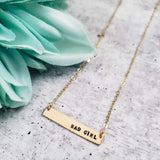 BAD GIRL Hand Stamped Bar Necklace by Salt and Sparkle