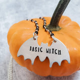 BASIC WITCH Silver Bat Necklace by Salt and Sparkle