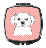 Checkerboard Pink Maltese Compact Mirror BB1208SCM by Caroline's Treasures