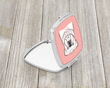 Checkerboard Pink White English Bulldog  Compact Mirror BB1220SCM by Caroline's Treasures