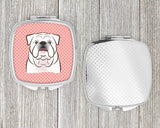 Checkerboard Pink White English Bulldog  Compact Mirror BB1220SCM by Caroline's Treasures