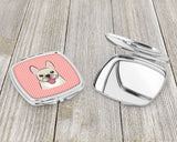 Checkerboard Pink French Bulldog Compact Mirror BB1238SCM by Caroline's Treasures