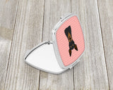 Checkerboard Pink Min Pin Compact Mirror BB1240SCM by Caroline's Treasures