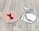 Checkerboard Pink Min Pin Compact Mirror BB1240SCM by Caroline's Treasures