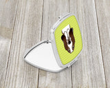 Checkerboard Lime Green Basset Hound Compact Mirror BB1305SCM by Caroline's Treasures