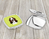 Checkerboard Lime Green Basset Hound Compact Mirror BB1305SCM by Caroline's Treasures