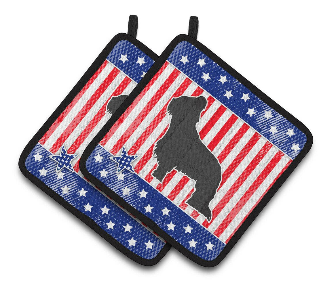 USA Patriotic Briard Pair of Pot Holders BB3326PTHD by Caroline's Treasures