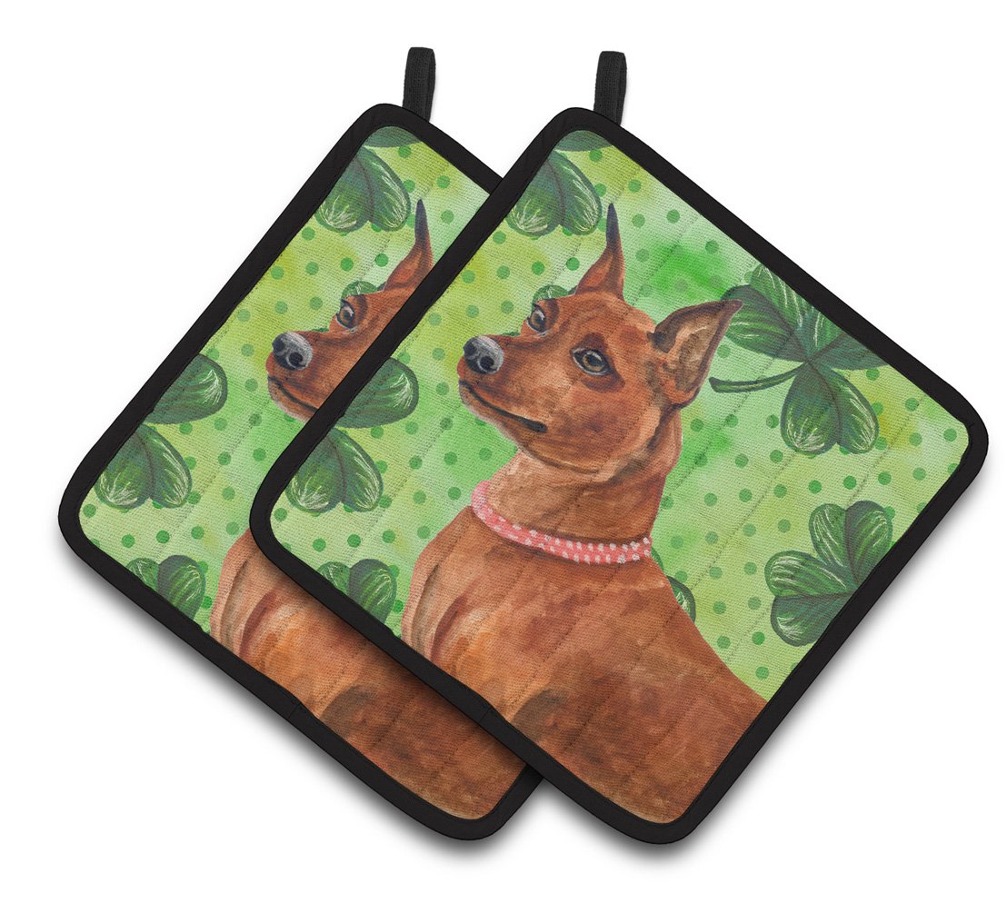 Miniature Pinscher St Patrick's Pair of Pot Holders BB9830PTHD by Caroline's Treasures