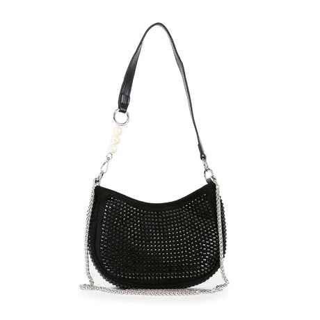 Rhinestone Accented Petite Shoulder Bag by Handbag Factory