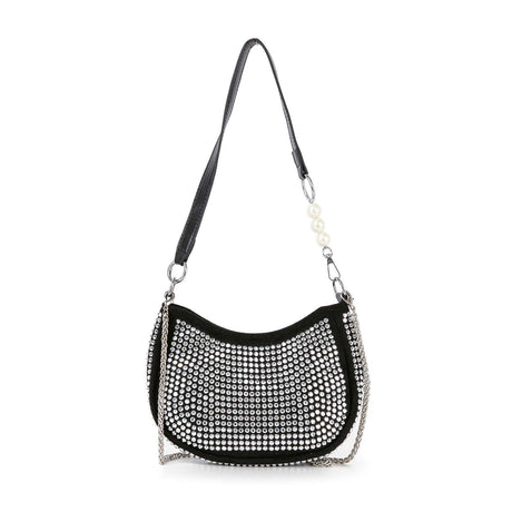 Rhinestone Accented Petite Shoulder Bag by Handbag Factory