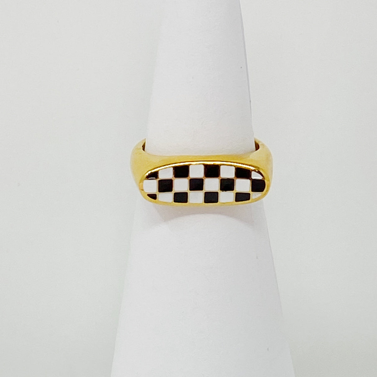 Checkered Oblong Ring by Ellisonyoung.com