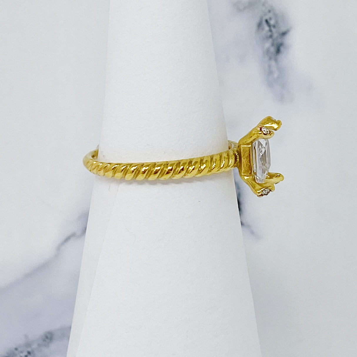 Braided Single Stone Ring by Ellisonyoung.com