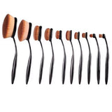 Beauty Experts Set of 10 Oval Beauty Brushes by VistaShops