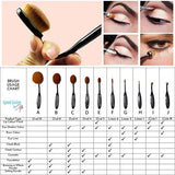 Beauty Experts Set of 10 Oval Beauty Brushes by VistaShops