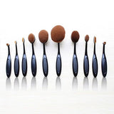 Beauty Experts Set of 10 Oval Beauty Brushes by VistaShops