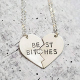 BEST BITCHES Broken Heart Friendship Necklace by Salt and Sparkle