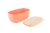 Bamboo fiber Large Bread Bin with Reversible lid -Peach Bin by Peterson Housewares & Artwares