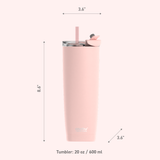 Pink Aqualina Tumbler - Built in Straw by ASOBU®