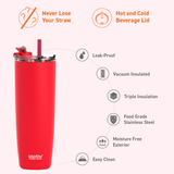 Red Aqualina Tumbler - Built in Straw by ASOBU®