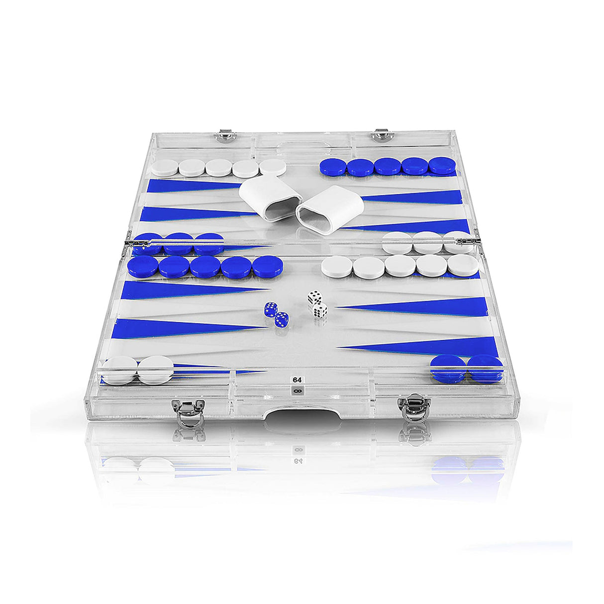 Premium 18-Inch Lucite Backgammon Set - Elegant Design for Timeless Enjoyment by Pursonic