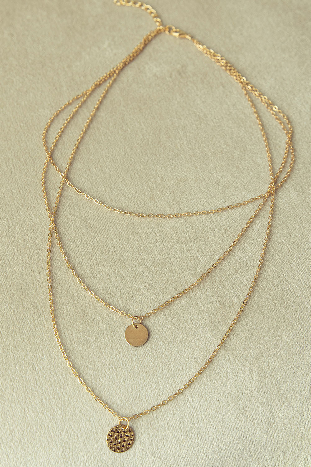 Multi-layered Round Pendant Necklace by Threaded Pear