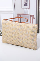 Estrella Straw Woven Wrist Strap Wristlet by Threaded Pear