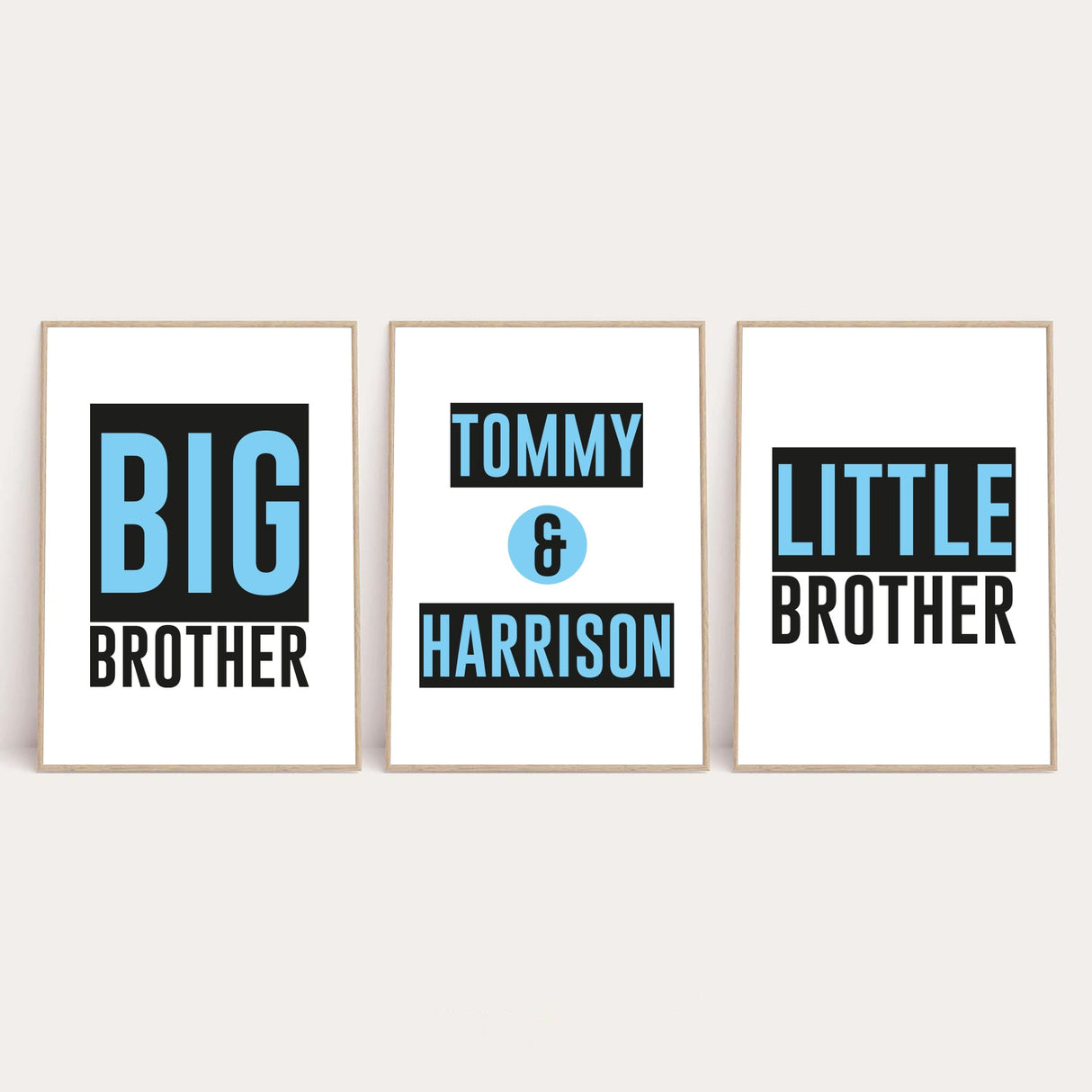 Big Brother Little Brother Name Children's Bedroom Wall Decor Set Of 3 Prints by WinsterCreations™ Official Store