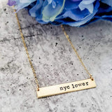 BITCH Hand Stamped Bar Necklace by Salt and Sparkle