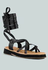 bledel lace up square toe gladiator sandals by London Rag