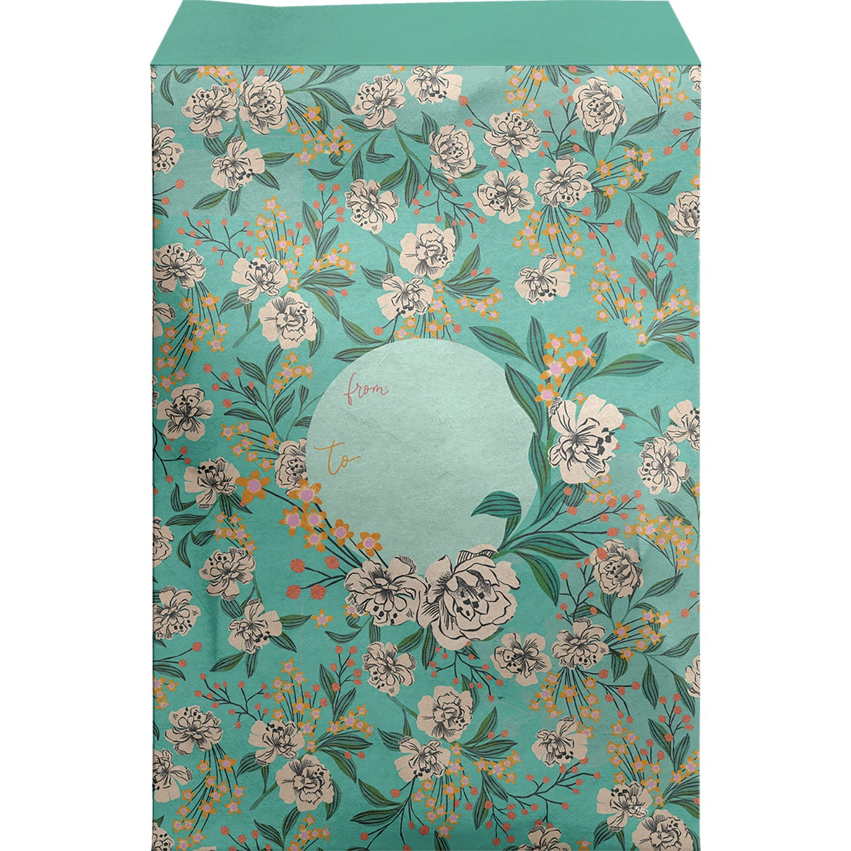 Large Printed Padded Mailing Envelopes, Retro Floral Aqua by Present Paper