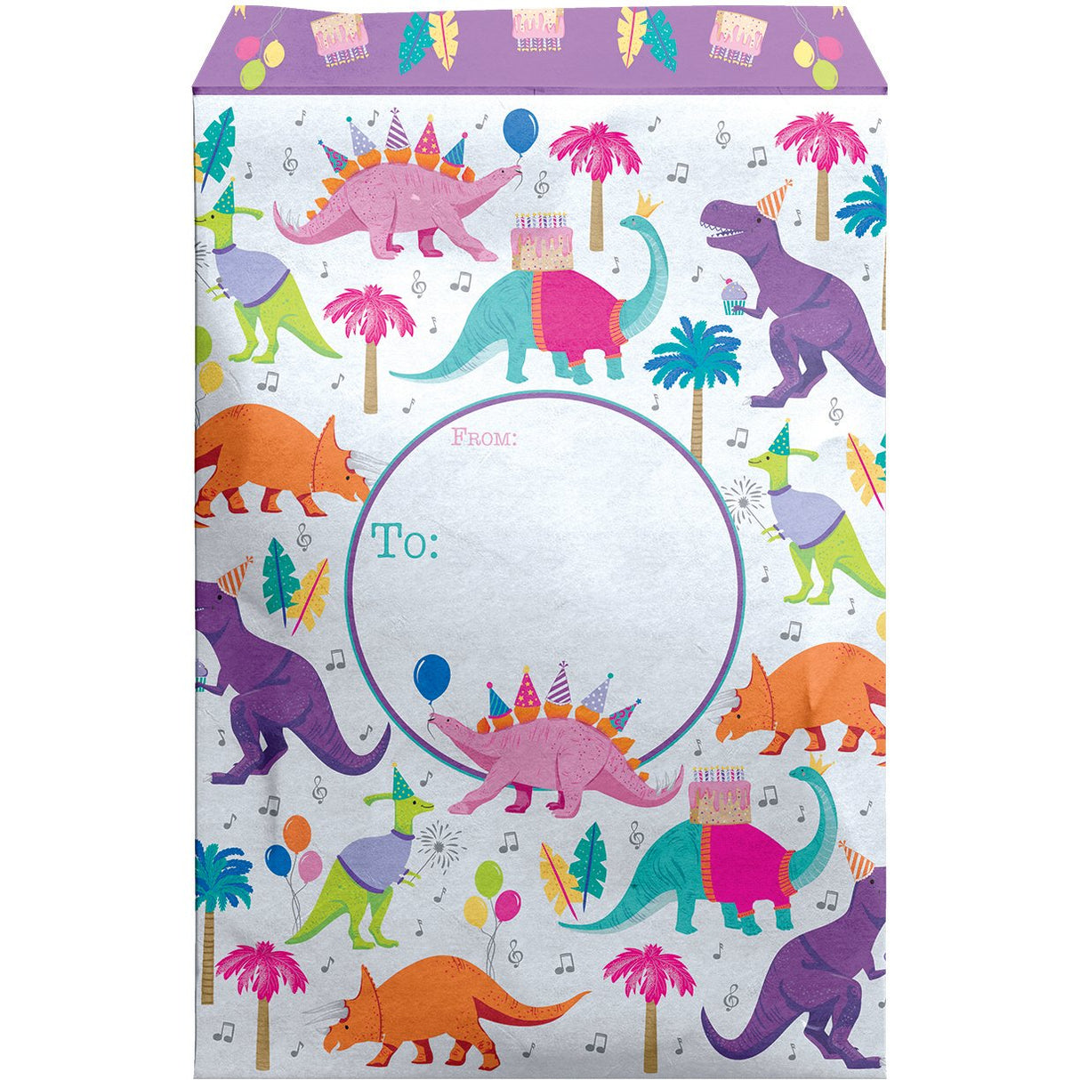 Medium Birthday Printed Padded Mailing Envelopes, Dinosaurs by Present Paper